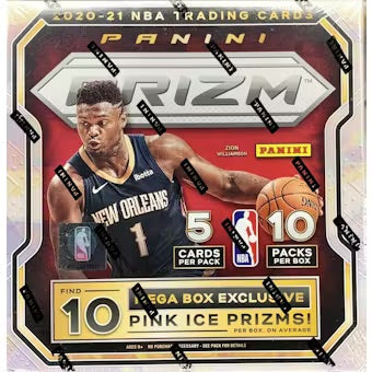 2020-21 Panini Prizm Basketball 50-Card Mega Box (Pink Ice Prizms!)