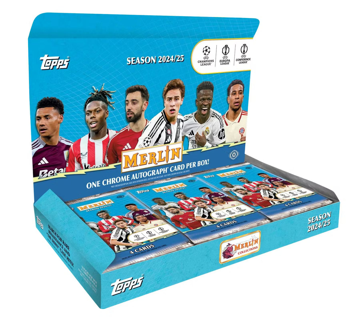 2024-25 Topps UEFA Club Competitions Merlin Chrome Soccer Hobby Box