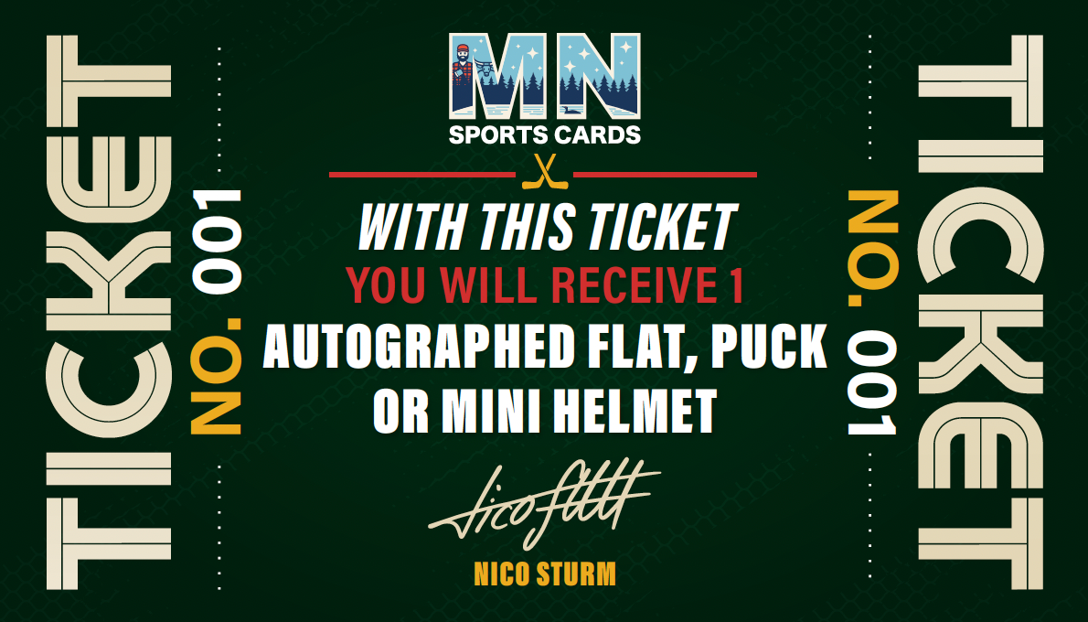 Nico Sturm Autograph on Flat/Puck/Mini Helmet Ticket