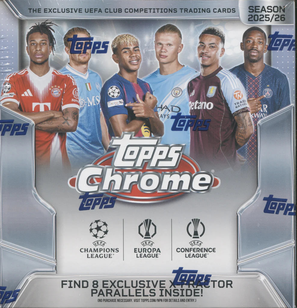 2025-26 Topps UEFA Club Competitions Chrome Soccer Mega Box