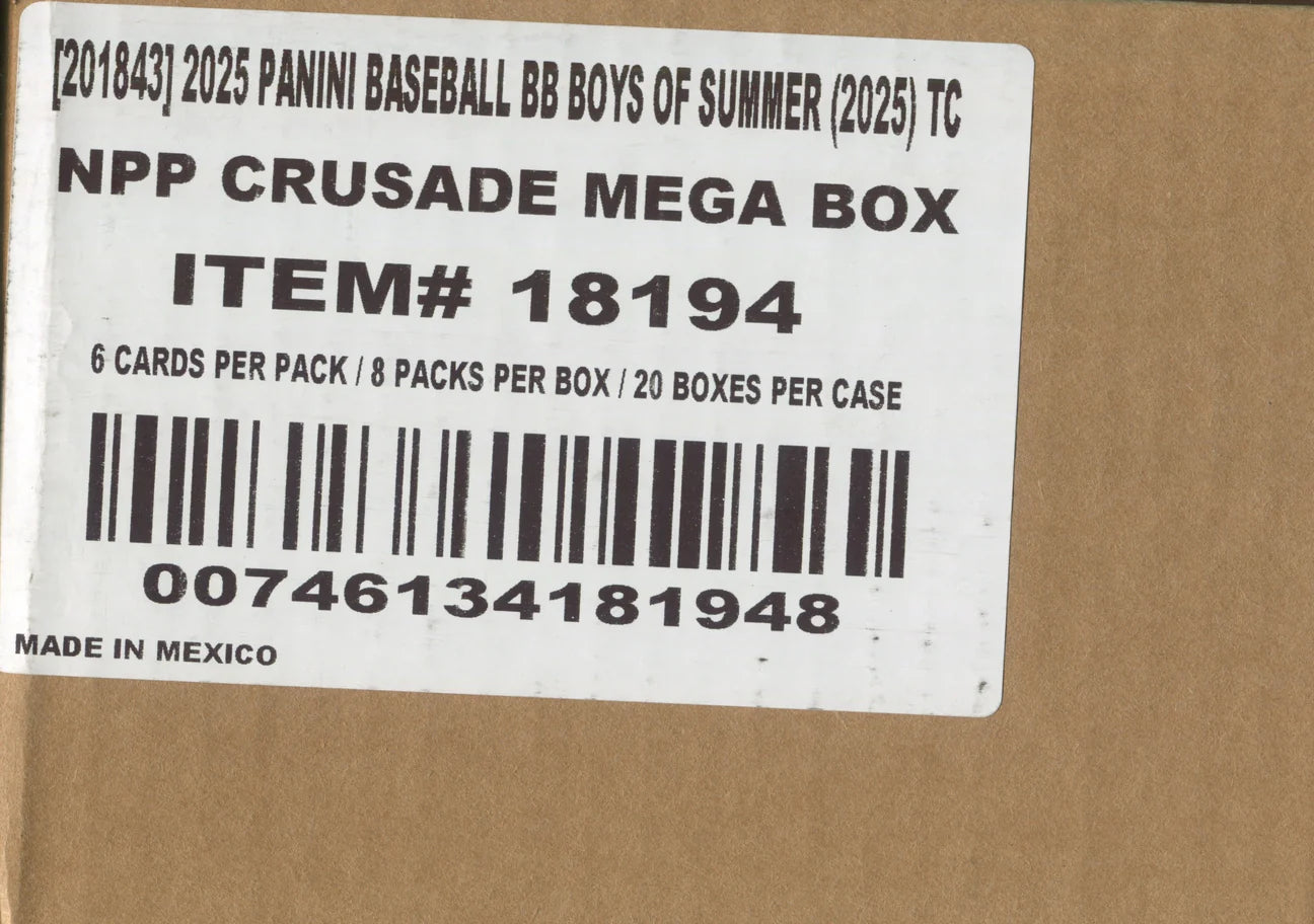2025 Panini Boys of Summer Baseball Crusade Mega 20-Box Case