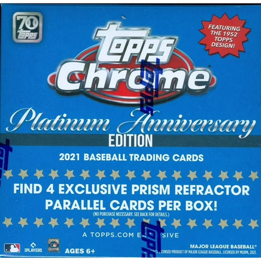 2021 Topps Chrome Baseball Platinum Anniversary Edition Mega Box