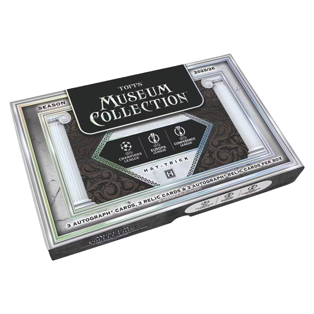 2025-26 Topps UEFA Club Competitions Museum Collection Soccer Hat Trick 4-Box Case