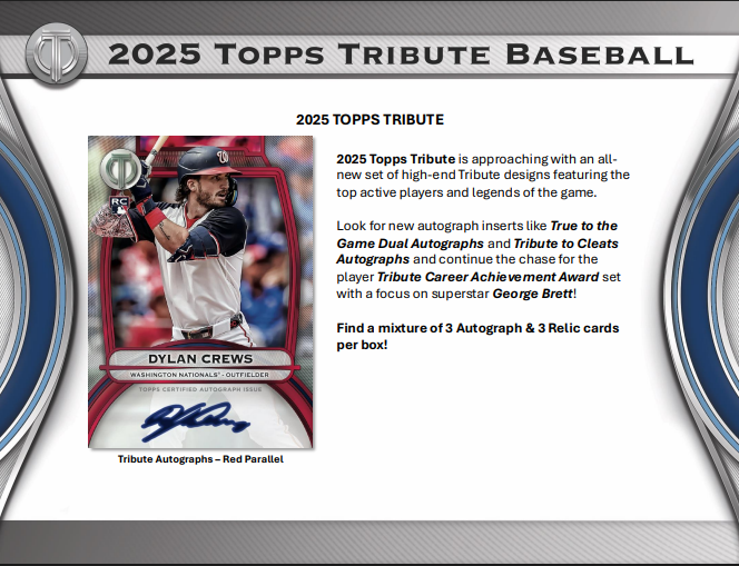 2025 Topps Tribute Baseball Hobby 4-Box Case