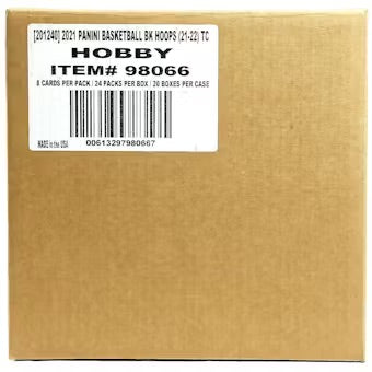 2021-22 Panini NBA Hoops Basketball Hobby 20-Box Case