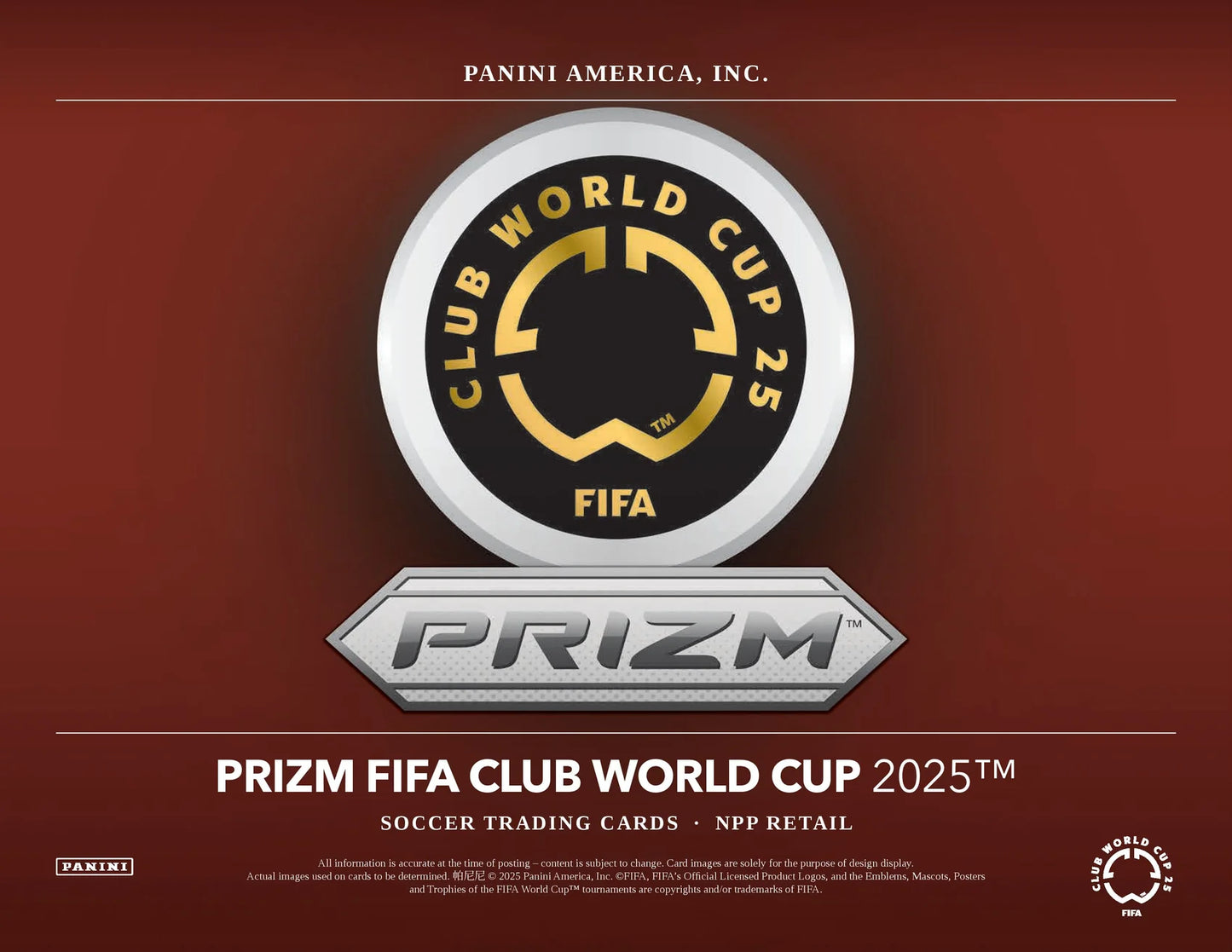 2025 Panini Prizm FIFA Club World Cup Soccer Mega 20-Box Case