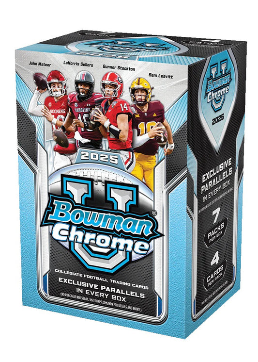 2025 Bowman Chrome University Football Blaster 40-Box Case