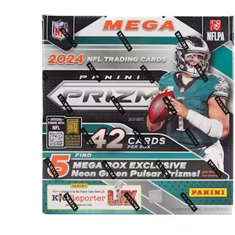 2024 Panini Prizm Football Mega Box - Neon Green Pulsar