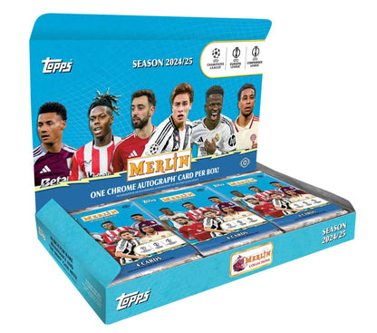2024-25 Topps UEFA Club Competitions Merlin Chrome Soccer Hobby 12-Box Case