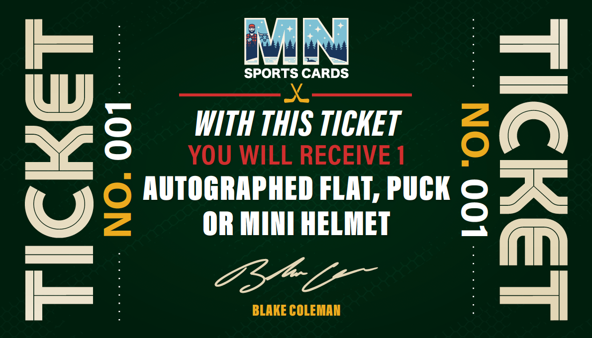 Blake Coleman Autograph on Flat/Puck/Mini Helmet Ticket