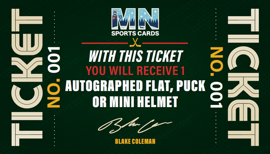Blake Coleman Autograph on Flat/Puck/Mini Helmet Ticket