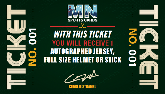 Charlie Stramel Autograph on Jersey/Full Sized Helmet or Stick Ticket