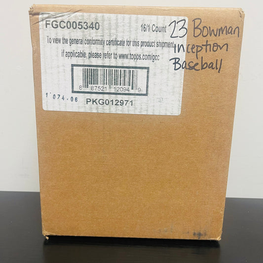 2023 Bowman Inception Baseball Hobby 16-Box Case