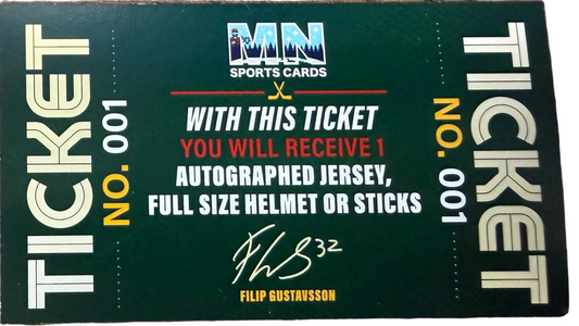 Filip Gustavsson Autograph on Jersey or Full Size Helmet Ticket