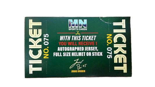 Jonas Brodin Autograph on Jersey/Full Sized Helmet or Stick Ticket