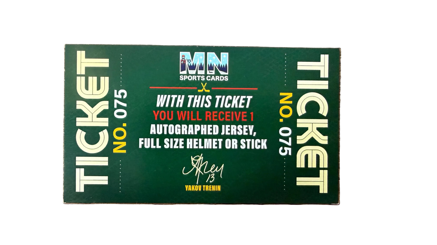 Yakov Trenin Autograph on Jersey/Full Sized Helmet or Stick Ticket