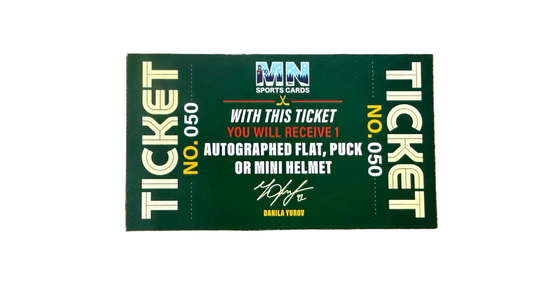 Danila Yurov Autograph on Flat/Puck/Mini Helmet Ticket