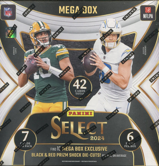 2024 Panini Select Football Hobby Mega Box (Black & Red Shock Die-Cuts)