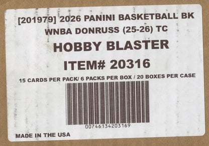 2026 Panini Donruss WNBA Basketball Hobby Blaster 20-Box Case (Green Lava parallels!)