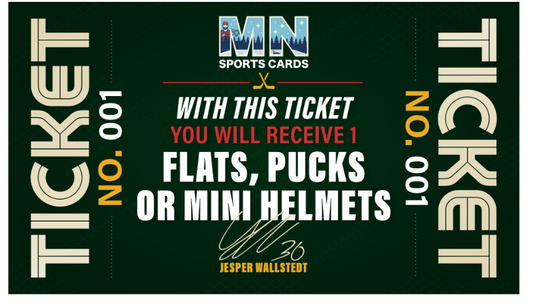 Jesper Wallstedt Autograph on Flat/Puck/Mini Helmet Ticket