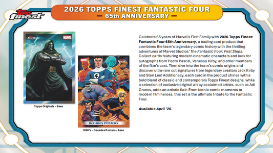 2026 Topps Marvel Finest The Fantastic Four 65th Anniversary Hobby 8-Box Case
