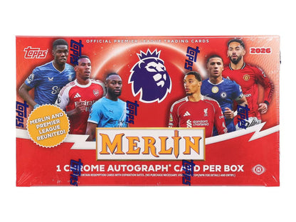 2025-26 Topps Merlin English Premier League Soccer Hobby 12-Box Case
